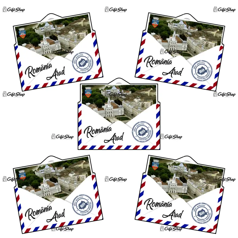 Arad romania, plic, magnet frigider mgs097